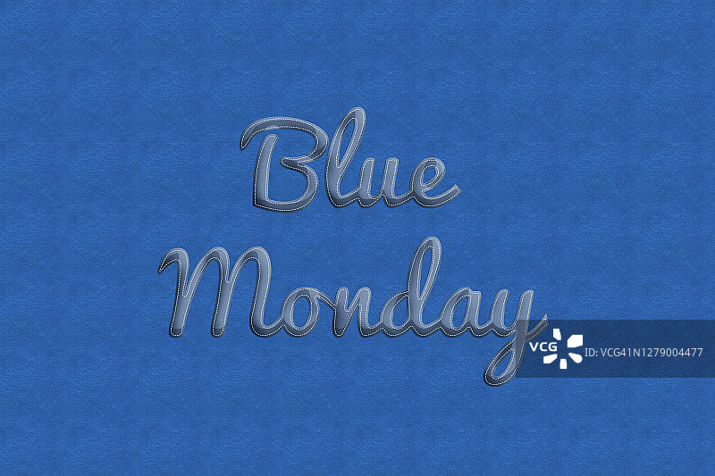 蓝色牛仔布上的蓝色星期一文字图片素材
