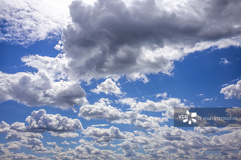 晴朗夏日里的积云和蓝天图片素材