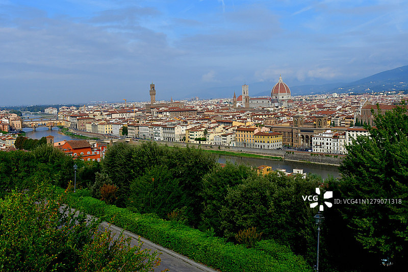 在意大利米开朗基罗广场拍摄的佛罗伦萨全景图片素材