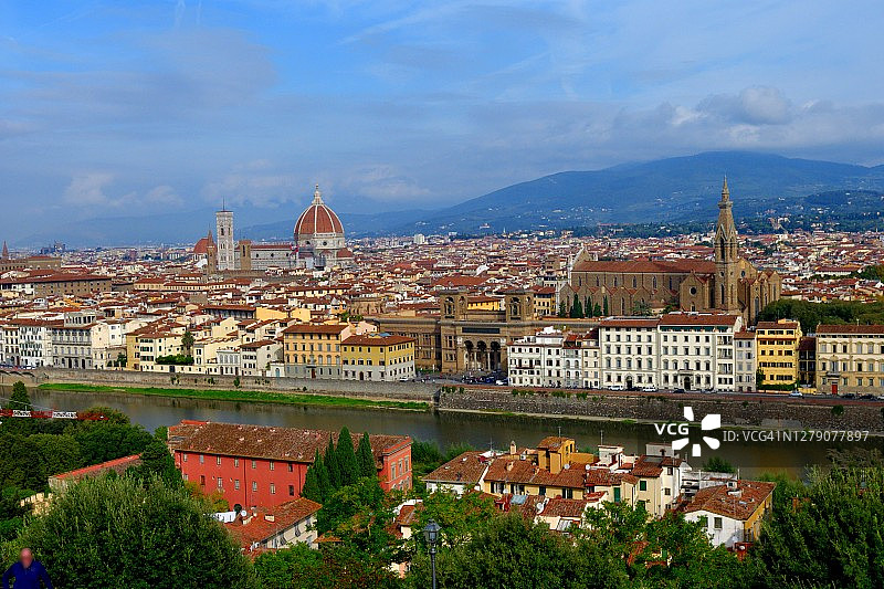 在意大利米开朗基罗广场拍摄的佛罗伦萨全景图片素材