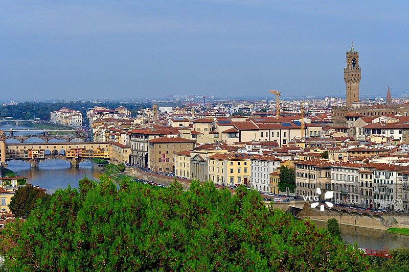 在意大利米开朗基罗广场拍摄的佛罗伦萨全景图片素材