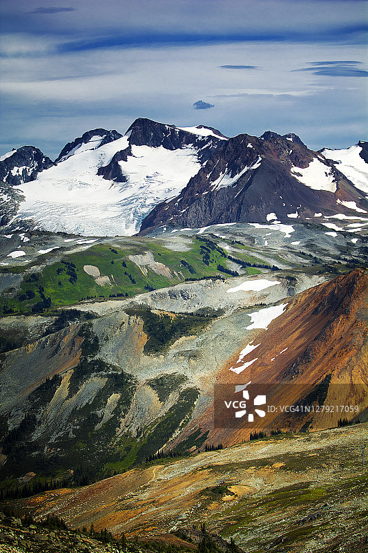夏季的惠斯勒黑梳山滑雪区图片素材