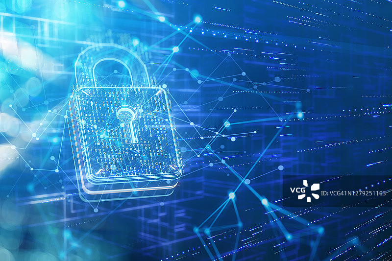 安全锁与网络数据图片素材
