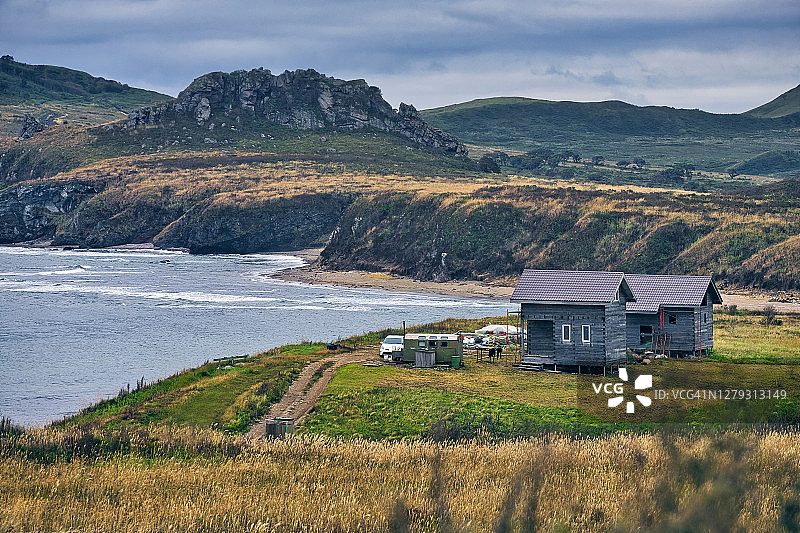 俄罗斯克拉贝半岛多云天空下的海景风光图片素材