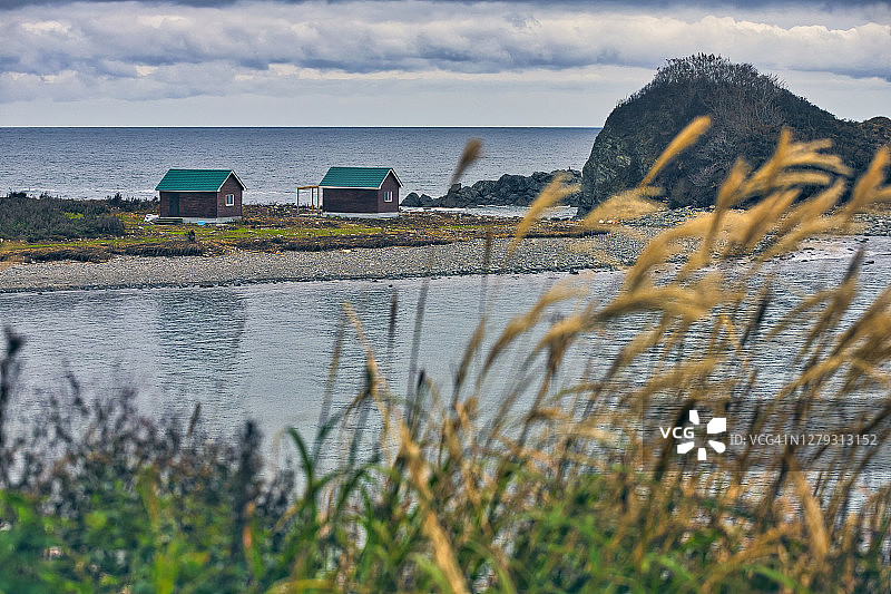 俄罗斯克拉贝半岛的日本海景色图片素材