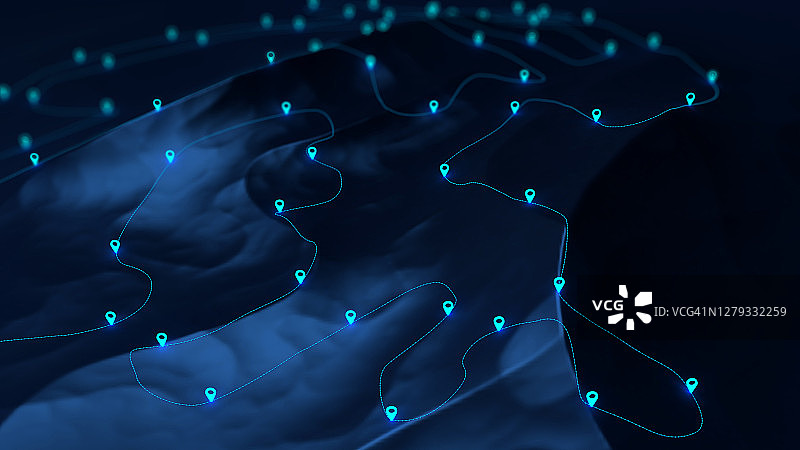 徒步小径和路径点示意图片素材