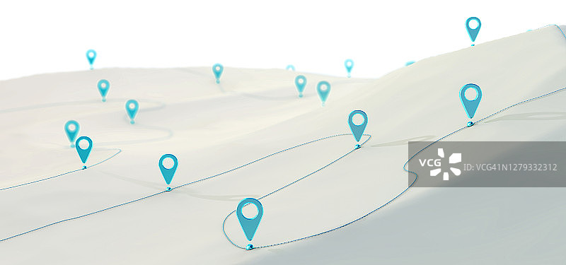 徒步小径和路径点示意图片素材