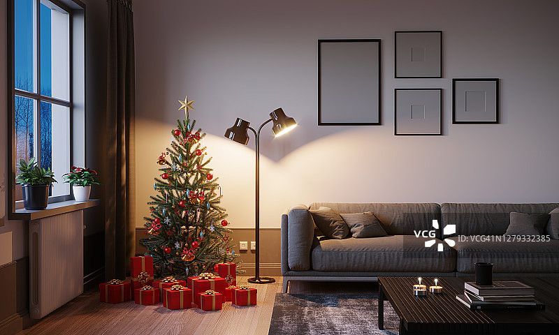圣诞节的客厅图片素材
