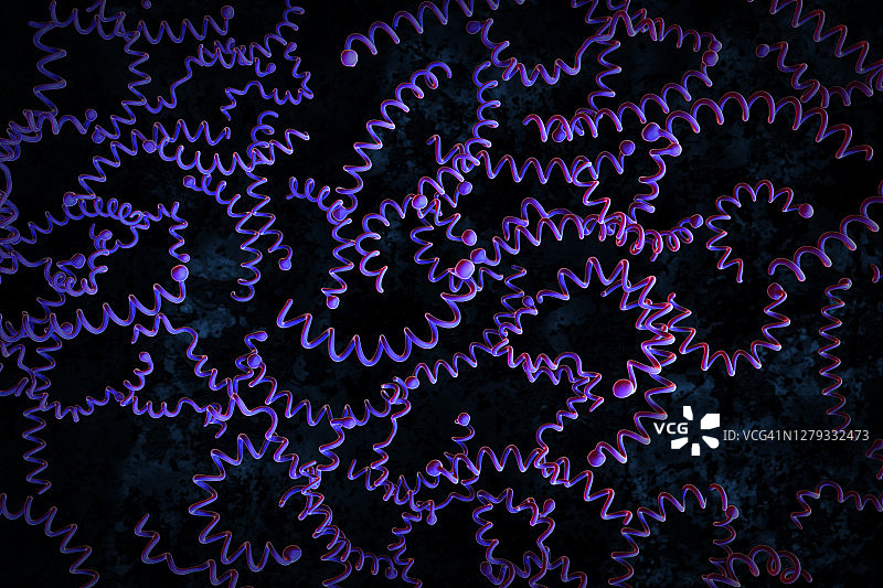 梅毒螺旋菌细菌，图示图片素材