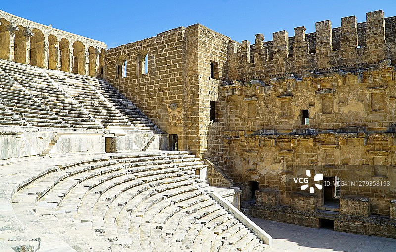 阿斯潘多斯古城图片素材