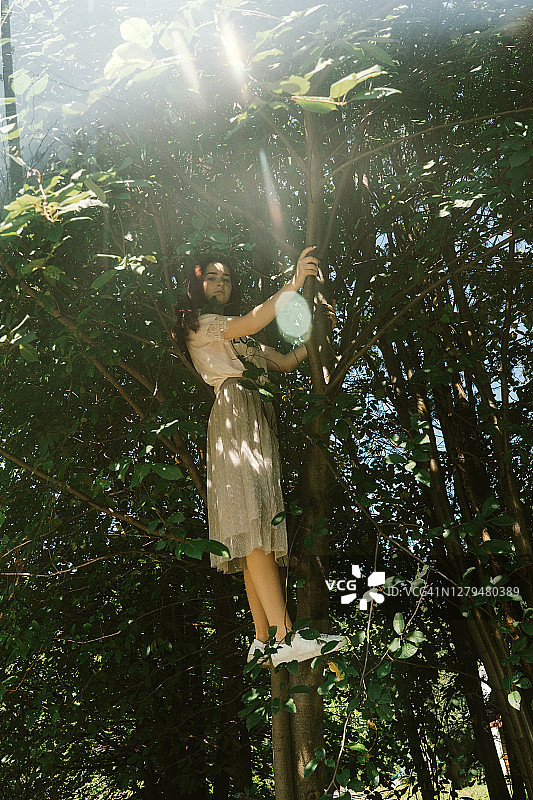 森林里像女巫一样的女人图片素材