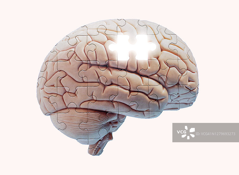 大脑拼图缺失一块图片素材