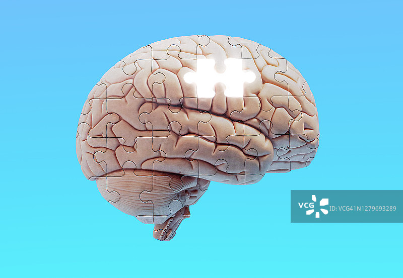 大脑拼图缺失一块图片素材