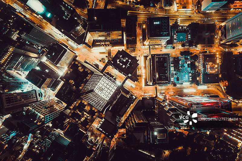 香港中环夜景俯视图图片素材
