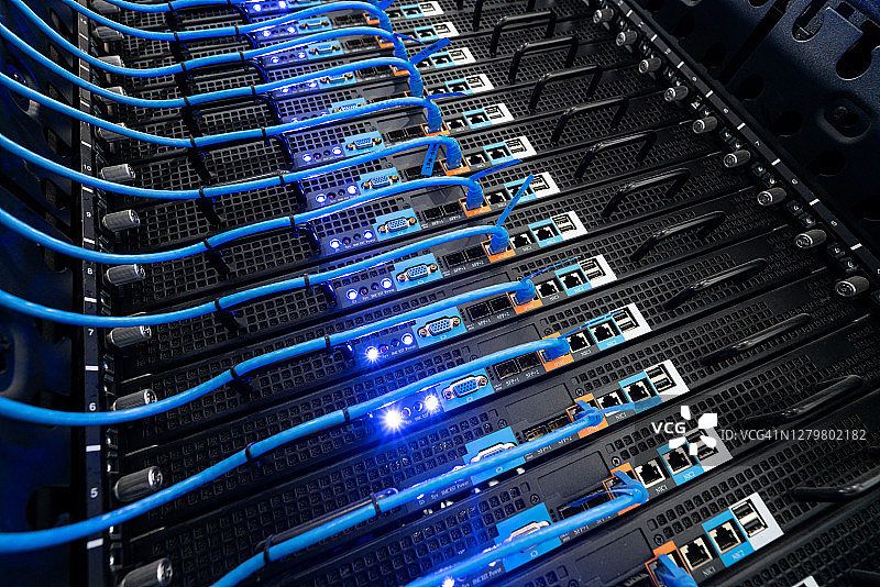 网络服务器背面的各种接口图片素材