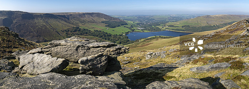 多夫斯通水库，位于大曼彻斯特格林菲尔德图片素材