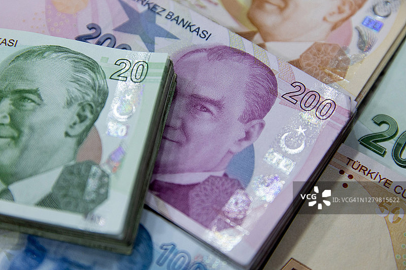 土耳其里拉纸币图片素材