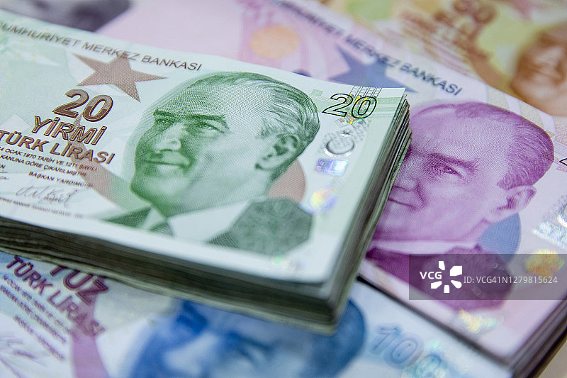 土耳其里拉纸币图片素材