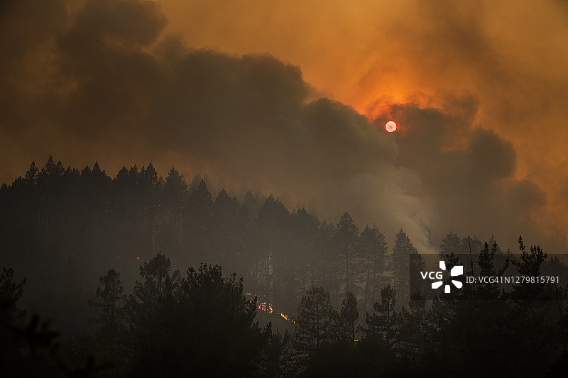 加利福尼亚州野火图片素材