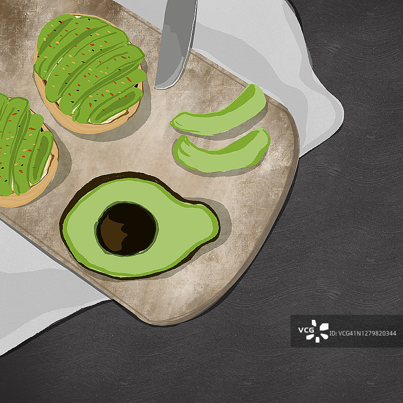 牛油果吐司图片素材