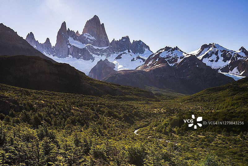 阿根廷巴塔哥尼亚洛斯格拉西亚雷斯国家公园菲茨罗伊峰图片素材