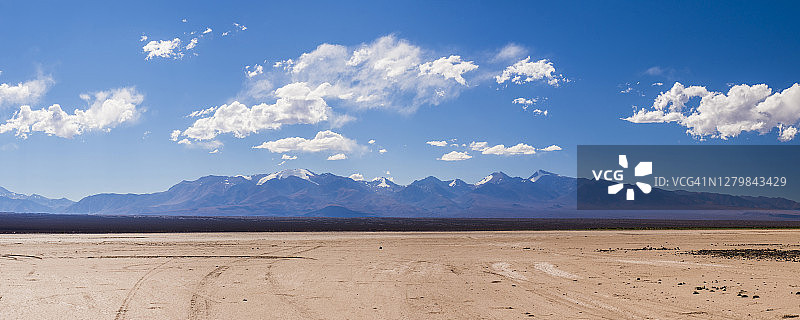 阿根廷圣胡安省狮子草原白色盐沼的干涸河床图片素材