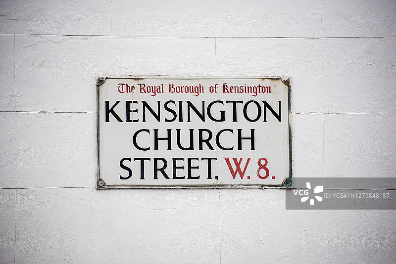 肯辛顿教堂街标志图片素材