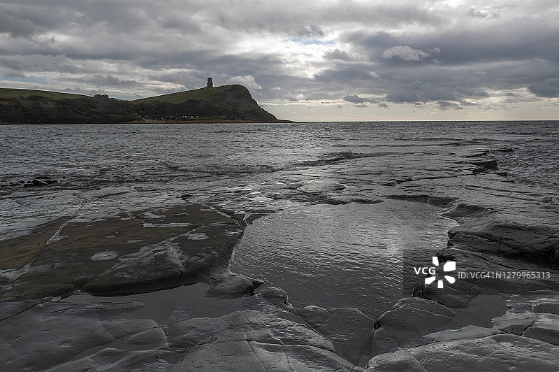 英国多塞特郡金meridge海湾低潮景观（2020年10月9日）图片素材