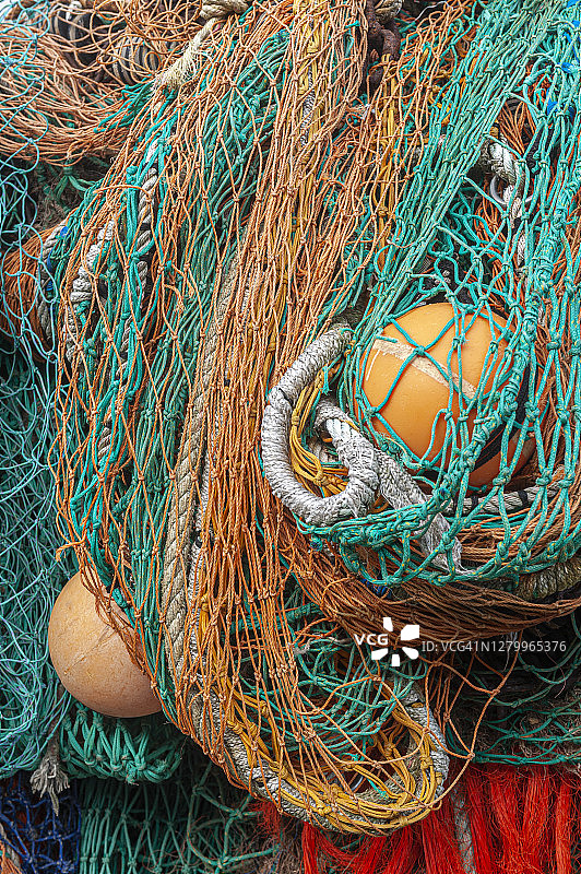 渔网和浮标特写图片素材