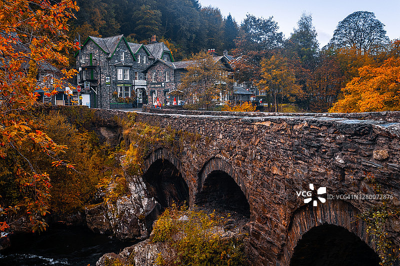 威尔士斯诺多尼亚Betws-y-Coed的桥梁图片素材