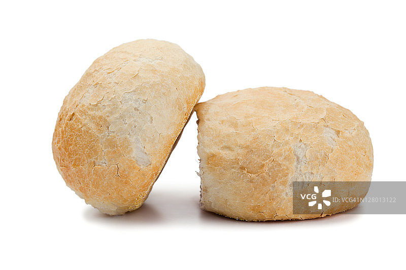 白色背景上的面包卷图片素材