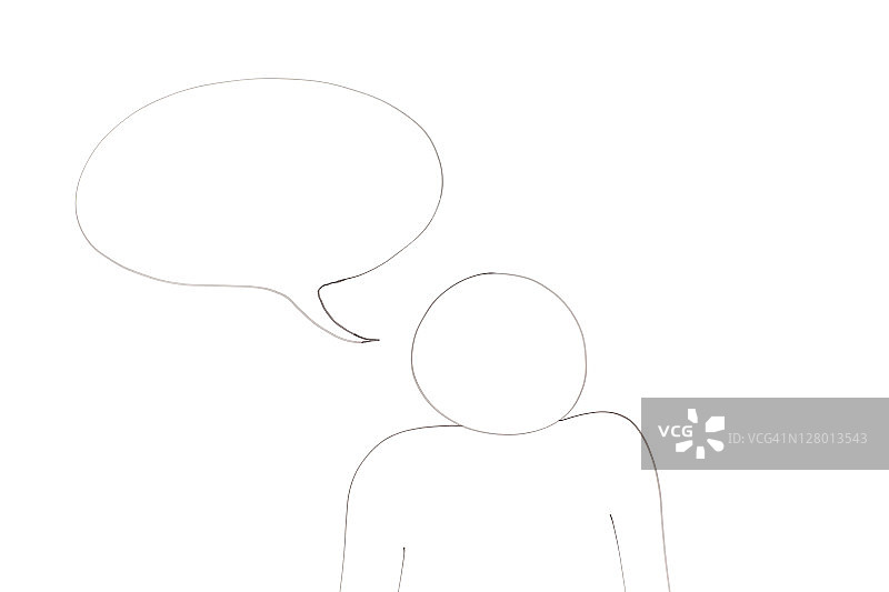 带有空白气泡用于消息的人物图图片素材