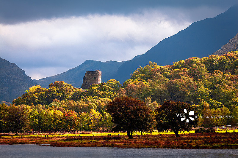 威尔士斯诺多尼亚Llyn Padarn湖图片素材