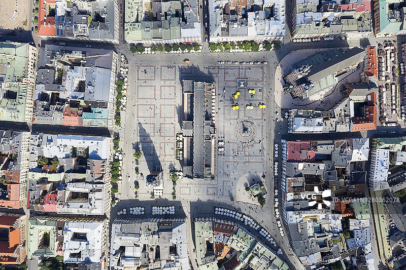 波兰克拉科夫老城区鸟瞰图片素材