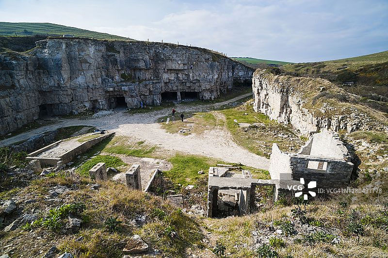 斯瓦尼奇附近的旧采石场，多塞特，侏罗纪海岸，英国，欧洲图片素材