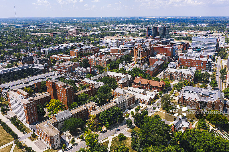 俄亥俄州哥伦布市城市景观鸟瞰图片素材