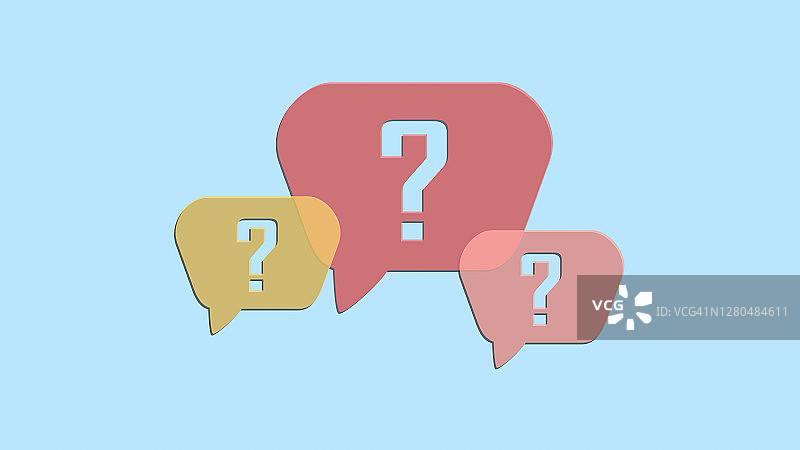 彩色对话气泡上的问号图片素材
