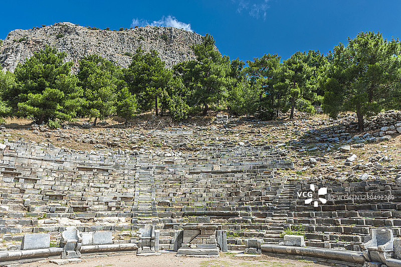 土耳其爱奥尼亚普里埃涅古希腊城市剧院（公元2世纪）（联合国教科文组织世界遗产）图片素材
