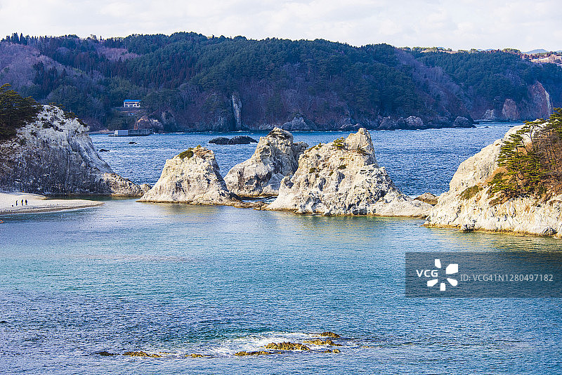 女鹿釜：陆奥海岸步道，本州岛，日本图片素材