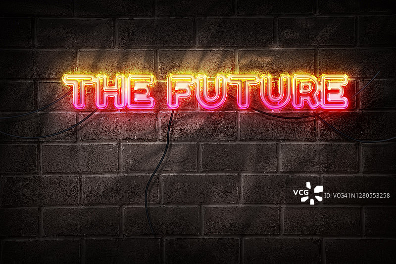 霓虹风格的未来文字图片素材