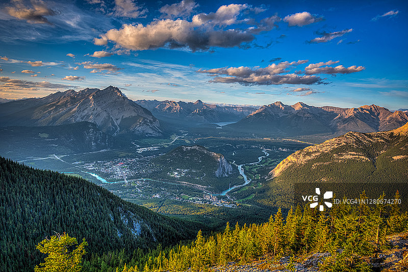 班夫缆车日落图片素材