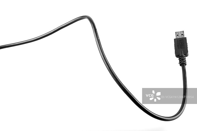 白色背景上的电脑USB延长线图片素材