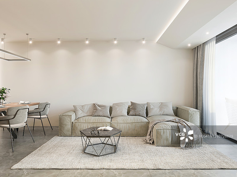现代公寓客厅内景图片素材
