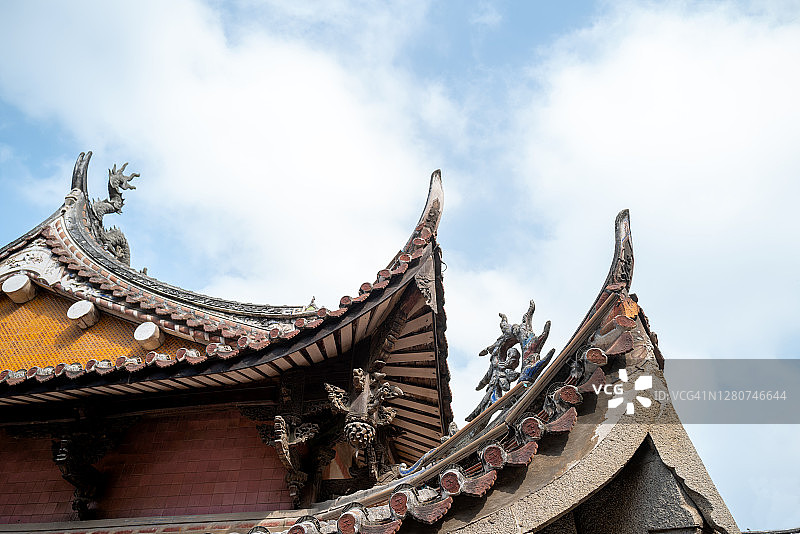 妈祖庙的中式古典屋顶图片素材
