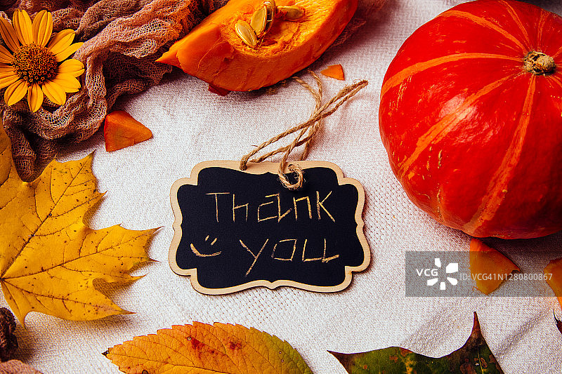 带有葫芦和蛋糕的感谢卡图片素材