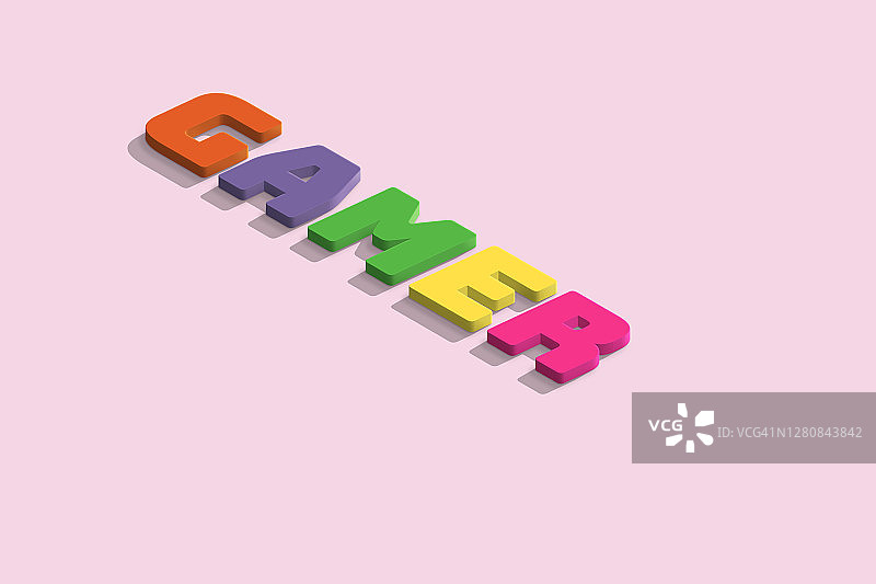 粉色背景上的“游戏玩家”字样图片素材