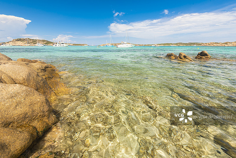 卡瓦利埃海湾，布德利岛，马达莱纳群岛，意大利图片素材