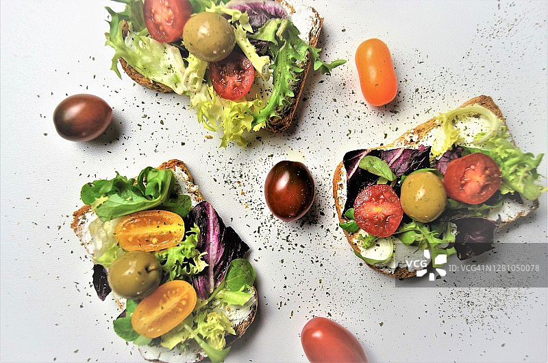 纯素蔬菜吐司图片素材