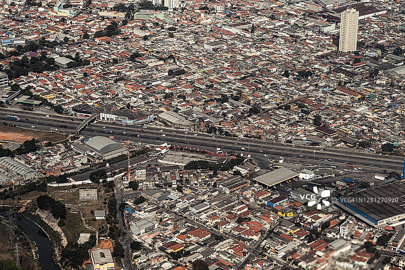 ferno Dias高速公路-圣保罗鸟瞰图图片素材