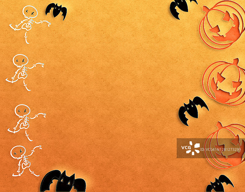 万圣节骷髅南瓜背景边框图片素材